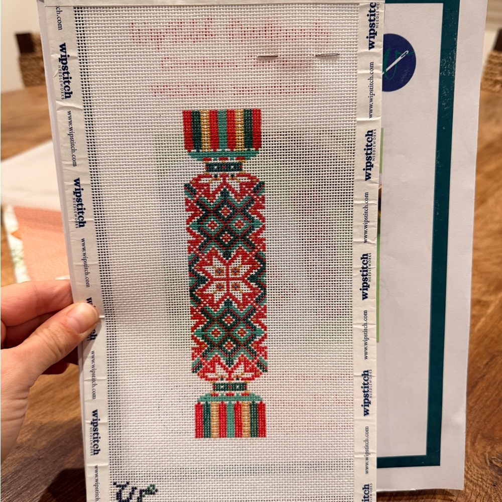 Whipstitch Needleworks Holiday Needlepoint Kit - cracker ornament